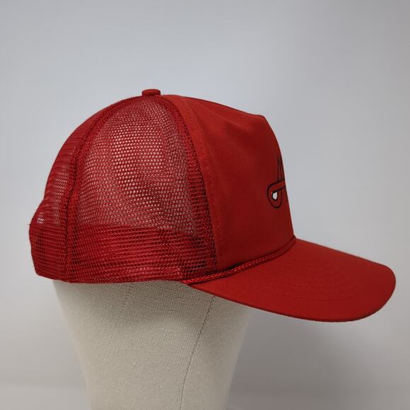 Mohr's Snapback Trucker Hat Red One Size Adjustable Mesh Back Rope Embroidered - Picture 5 of 10
